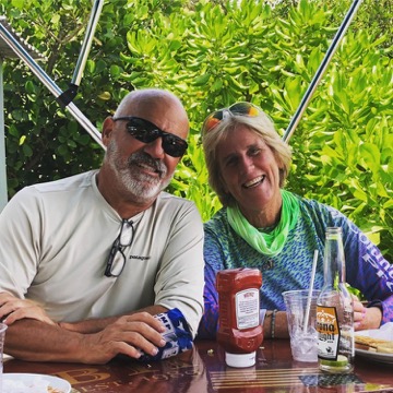 Residents dining outdoors together